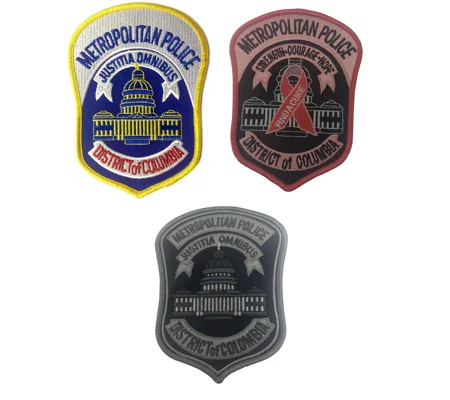 DC Metropolitan Police Department Shoulder Patch Cancer Awareness 3 Pack