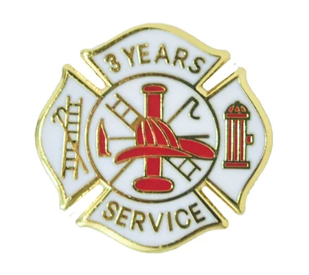 Insignia Tac Pin Fire Maltese Years Service 3