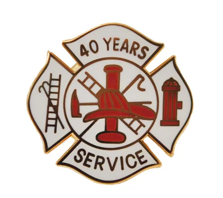 Insignia Tac Pin Fire Maltese Years Service 40