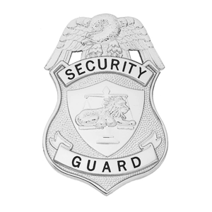 Security Guard Shield Badge Lion with Scales Silver
