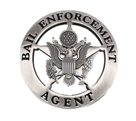 Bail Enforcement Agent Badge Silver Round