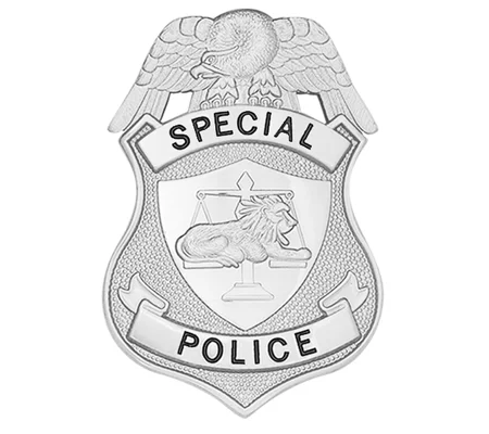 Special Police Shield Badge Lion with Scales Silver