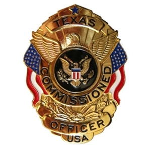 Texas Commissioned Officer Gold Shield Badge