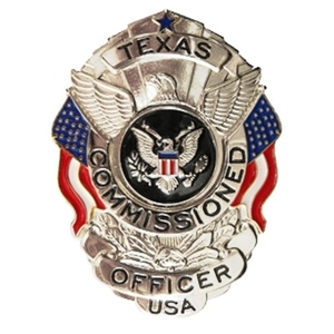 Texas Commissioned Officer Silver Shield Badge