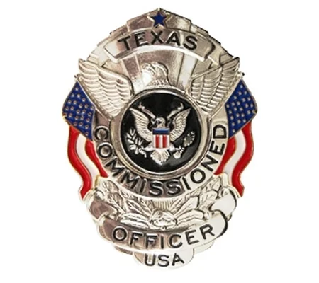 Texas Commissioned Officer Silver Shield Badge