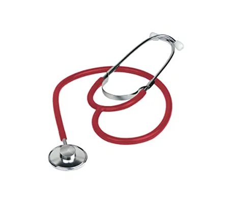 EMS Single Head Lightweight Stethoscope Red