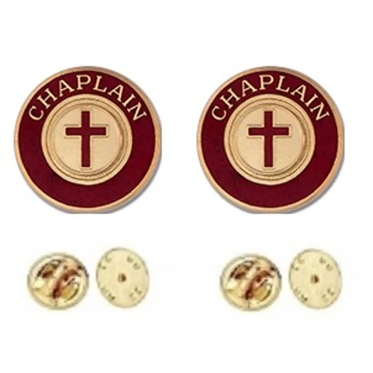 Chaplain Round Disc Collar Insignia Set