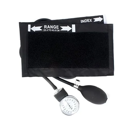 Adult Size Pocket Aneroid Sphygmomanometer BP Cuff Black