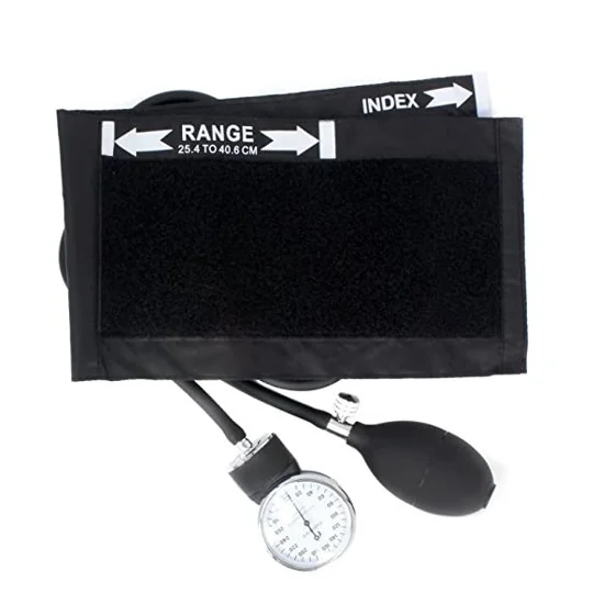 Adult Size Pocket Aneroid Sphygmomanometer BP Cuff Black