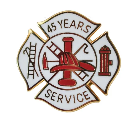 Insignia Tac Pin Fire Maltese Years Service 45