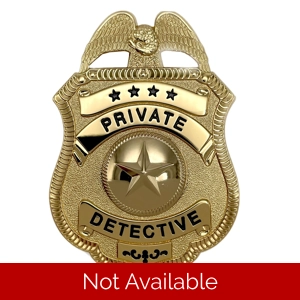Private Detective Investigator Shield Badge Gold with Clip