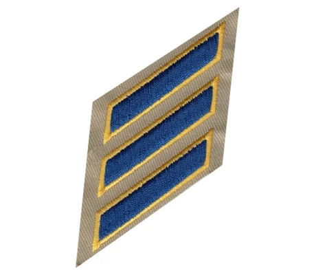 Hash Mark Years of Service Felt Sleeve Royal Gold on Tan CHP