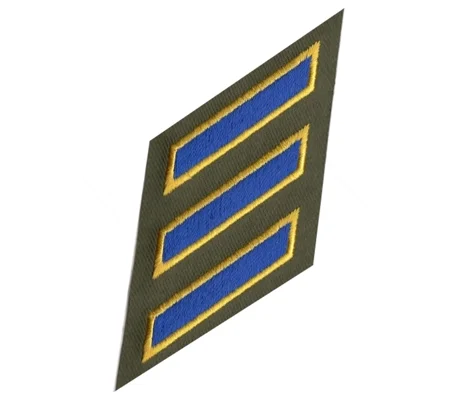 Hash Mark Years of Service Felt Sleeve Royal Gold on Olive Drab CHP