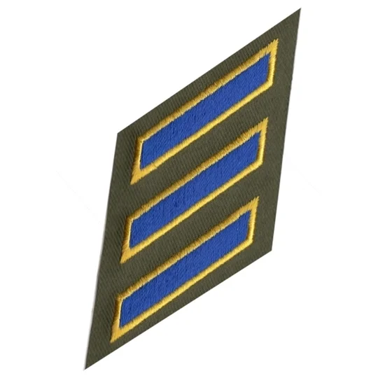 Hash Mark Years of Service Felt Sleeve Royal Gold on Olive Drab CHP
