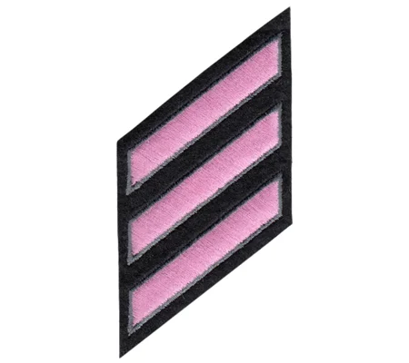 Hash Mark Years of Service Felt Sleeve Pink & Grey on Black