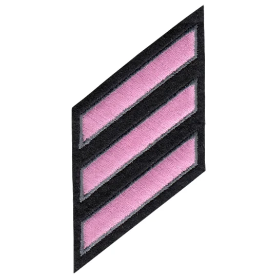 Hash Mark Years of Service Felt Sleeve Pink & Grey on Black