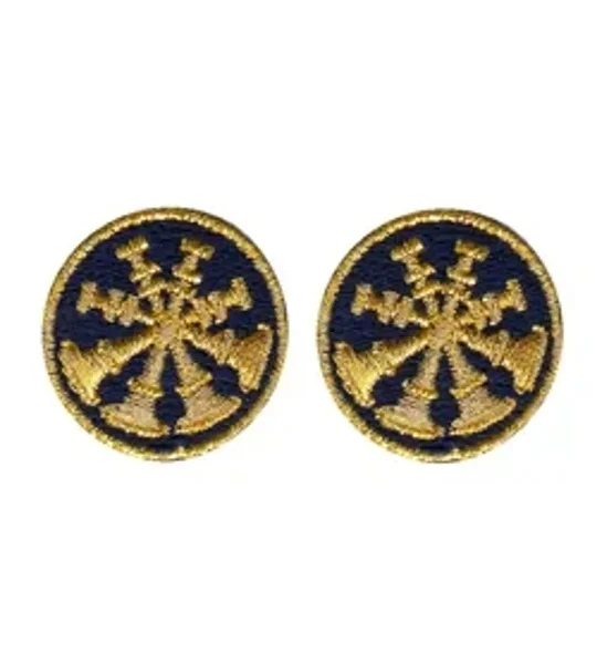 Deputy Chief 4 Bugles Collar Insignia Navy Gold Embroidery