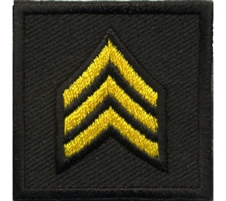 Sergeant Embroidered Medium Gold on Black Pair
