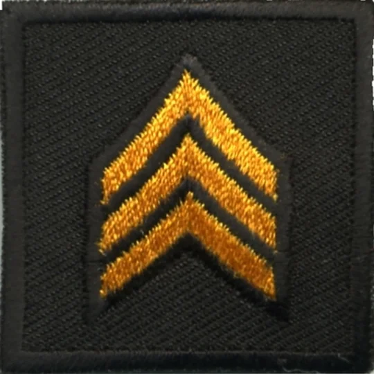 Sergeant Embroidered Gold on Black Pair