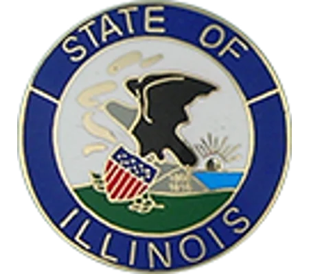 Collar Insignia Tac Pin State Seal IL Illinois
