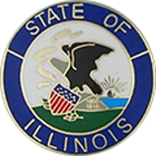 Collar Insignia Tac Pin State Seal IL Illinois