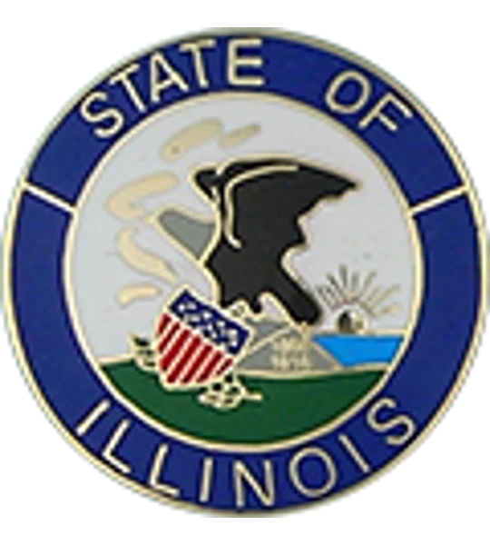 Collar Insignia Tac Pin State Seal IL Illinois