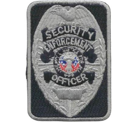 Chest Badge Security Officer Rectangle Shield Silver / Navy
