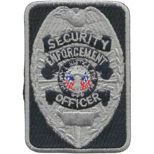 Chest Badge Security Officer Rectangle Shield Silver / Navy