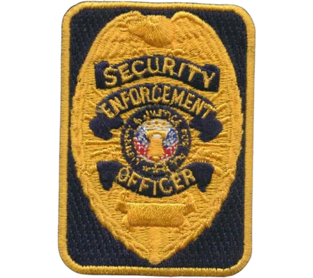 Chest Badge Security Enforcement Officer Rectangle Gold / Navy