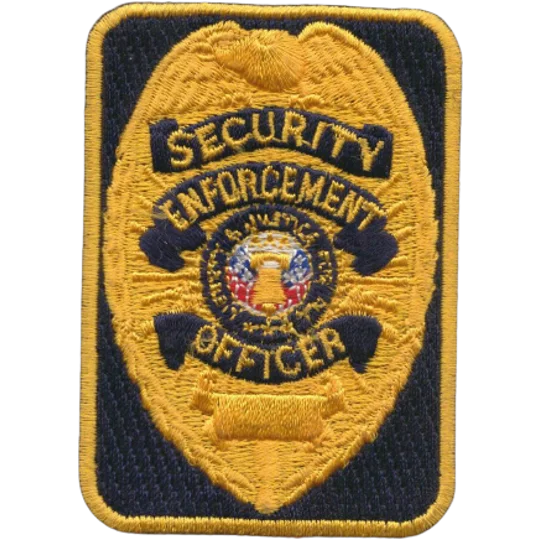 Chest Badge Security Enforcement Officer Rectangle Gold / Navy