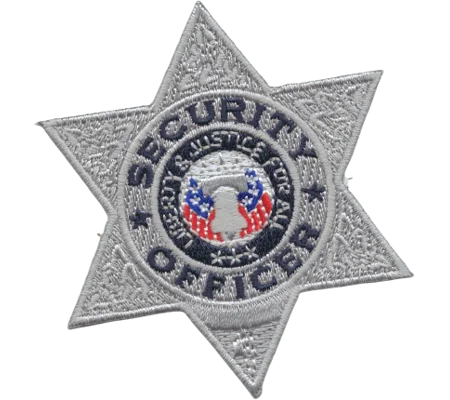 Six Point Star Badge Patch Security Officer Silver