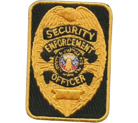 Chest Badge Security Enforcement Officer Rectangle Gold / Black