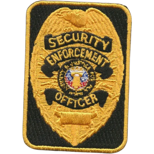 Chest Badge Security Enforcement Officer Rectangle Gold / Black