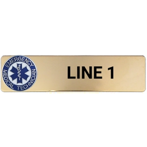 Custom Engraved Uniform Name Tag 1 Line 1 EMT Round