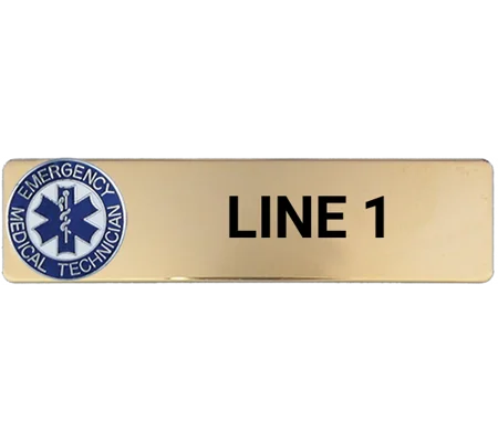 Custom Engraved Uniform Name Tag 1 Line 1 EMT Round