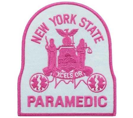 NY New York State Emergency Paramedic Shoulder Patch Pink