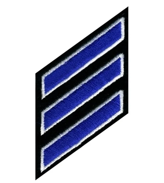 Hash Mark Years of Service Felt Sleeve Royal White on Black