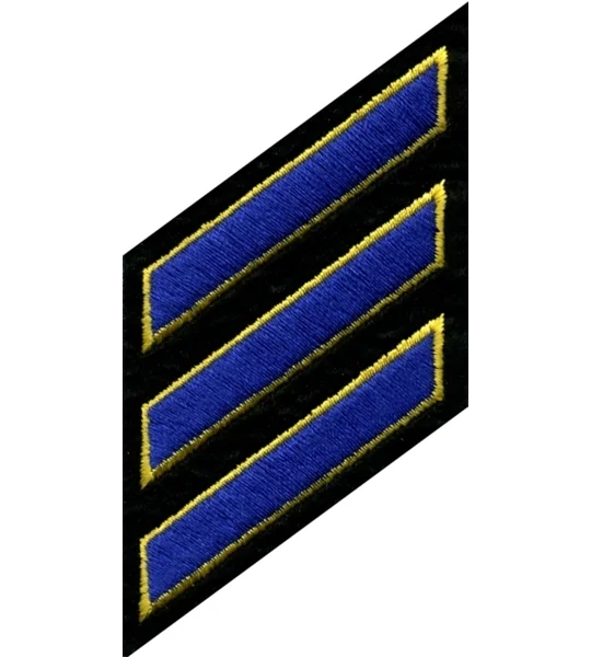 Hash Mark Years of Service Felt Sleeve Royal Gold on Black
