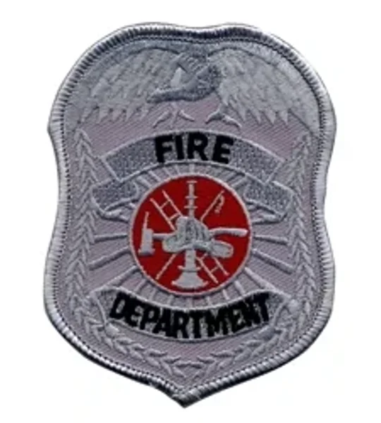 Fire Department Badge Patch Silver Chest