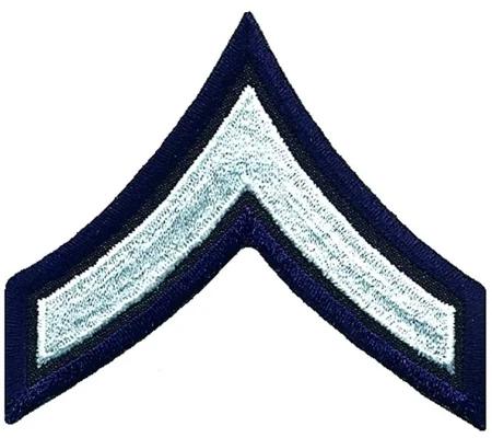 PFC Private Chevrons 3" White on Midnight