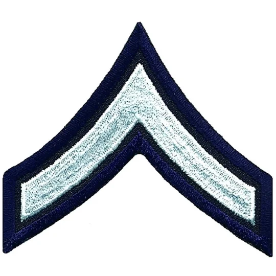 PFC Private Chevrons 3" White on Midnight