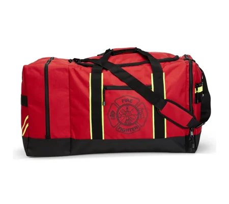 Firefighter Helmet and Turnout Gear Bag with Reflective Trim and Maltese Cross Ripstop Water Resista