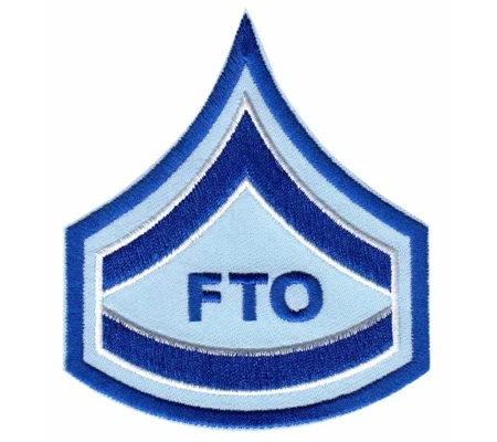 Chicago Police FTO Chevrons 3-1/2" Toyal White on Lt Blue