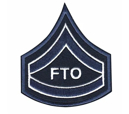 Chicago Police FTO Chevrons 3-1/2" Navy White on Dark Navy