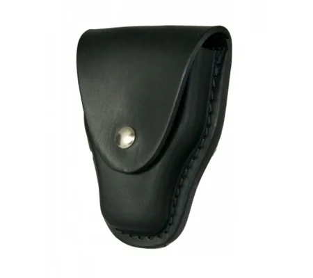 Leather Handcuff Case Plain Black Smith & Wesson MDL 1