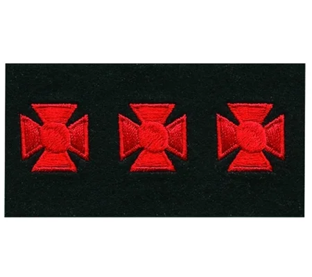 Maltese Cross Years of Service Felt Class A Sleeve Red on Dark Navy