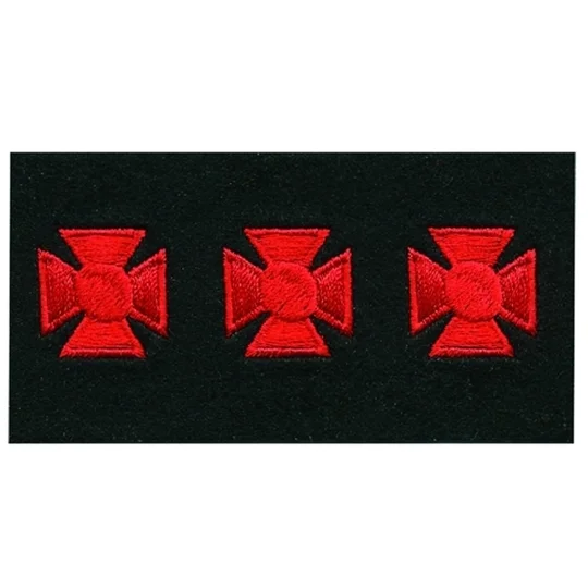 Maltese Cross Years of Service Felt Class A Sleeve Red on Black