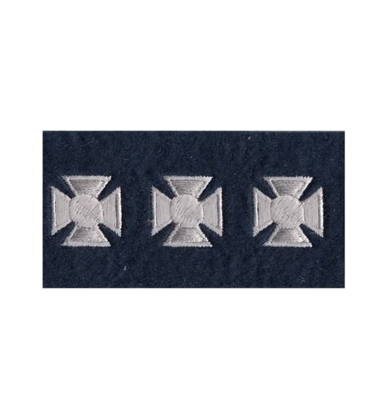 Maltese Cross Years of Service Felt Class A Sleeve White on Dark Navy