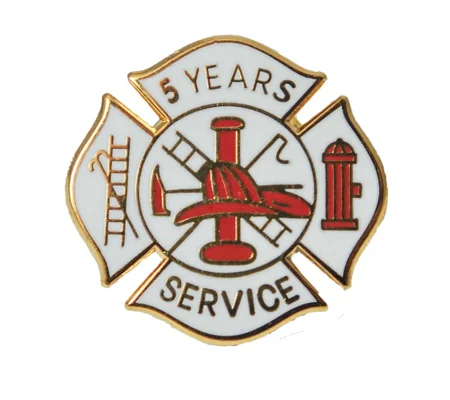 Insignia Tac Pin Fire Maltese Years of Service 5