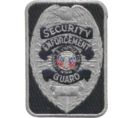 Chest Badge Security Enforcement Guard Rectangle Shield Silver / Navy